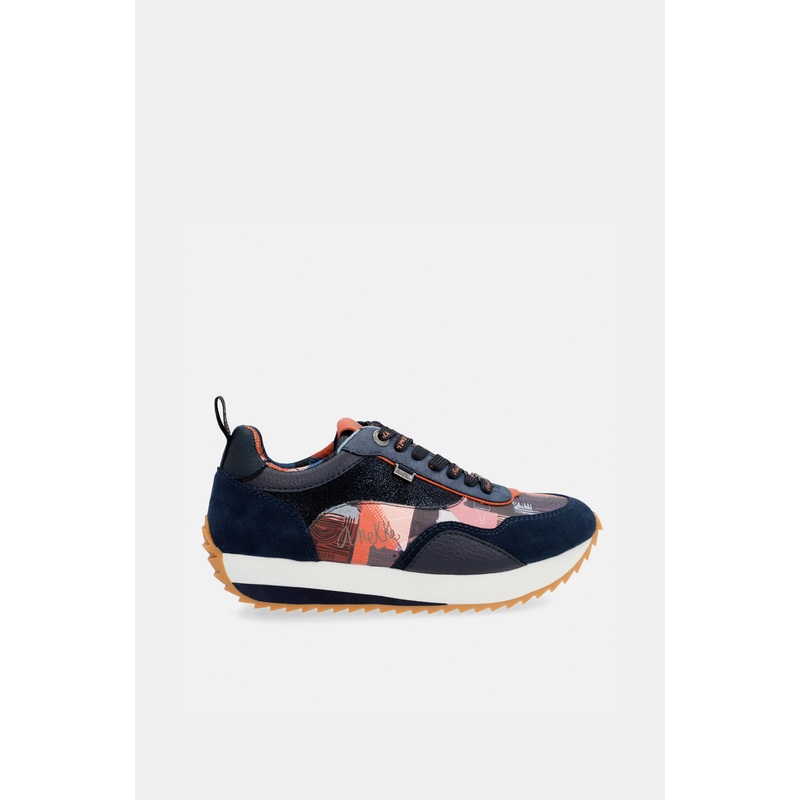 Navy Blue Palette Patterned Sports Sneakers