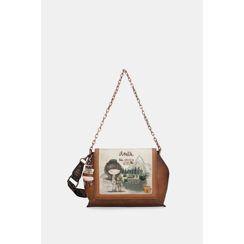 The Forest metallic handle flap clutch bag