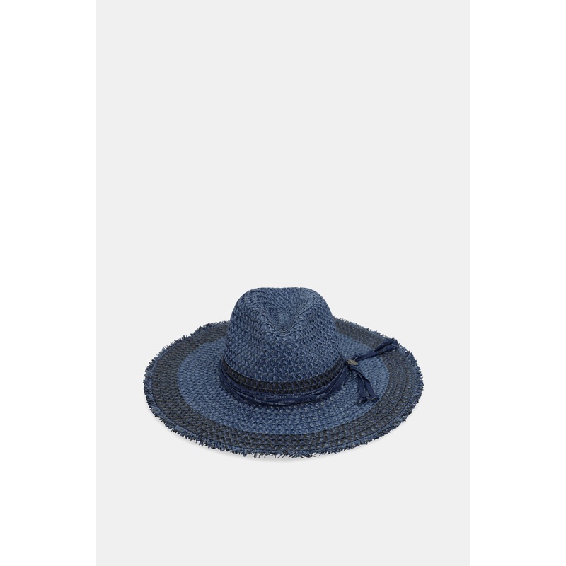 Two-tone raffia hat