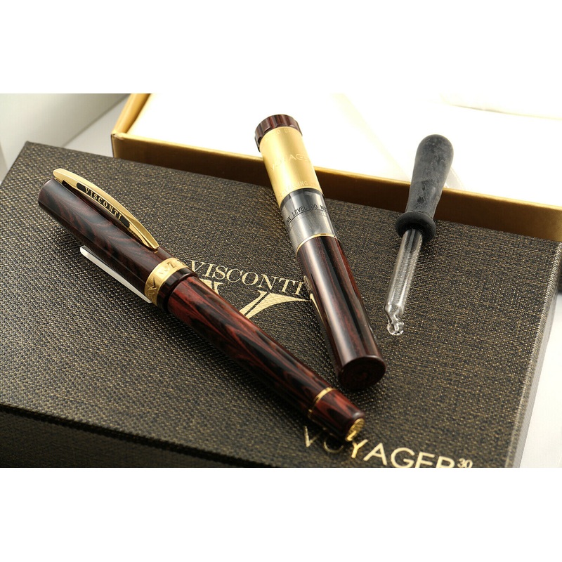 Visconti Voyager 30 Red/Brown Matching #3 Limited Edition Fountain Pen Set
