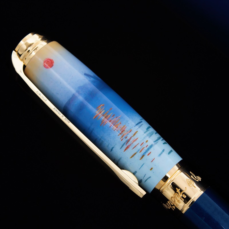 S.T. Dupont Monet Blue and Gold Fountain Pen Limited Edition