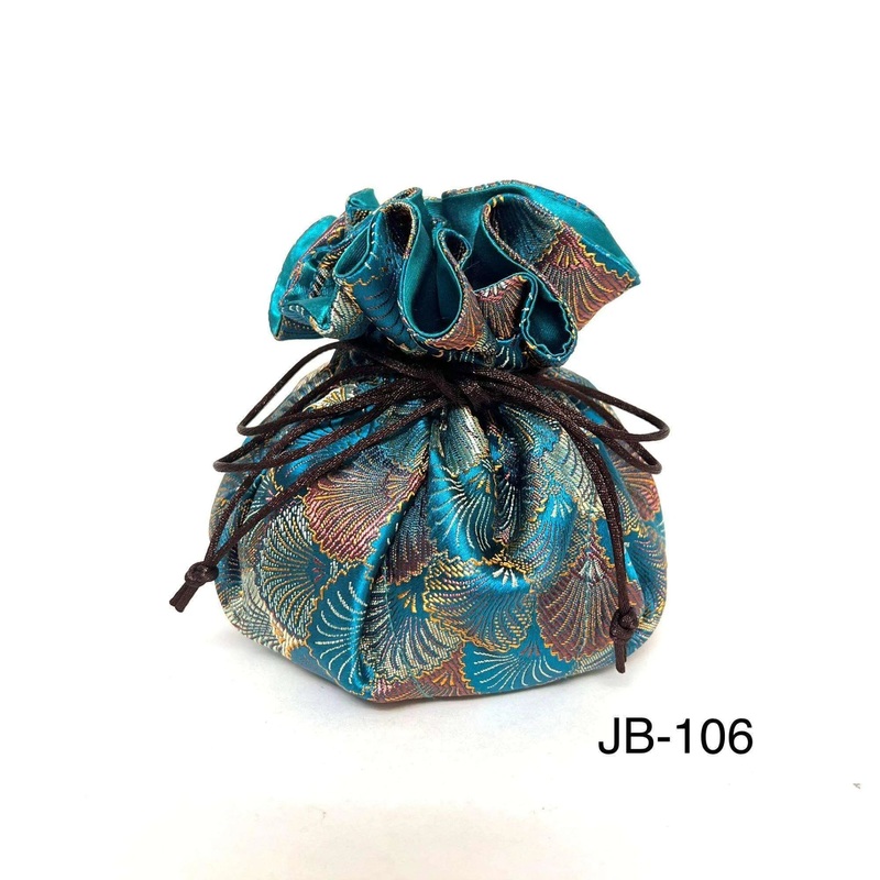 Seashells Brocade Jewelry Pouch