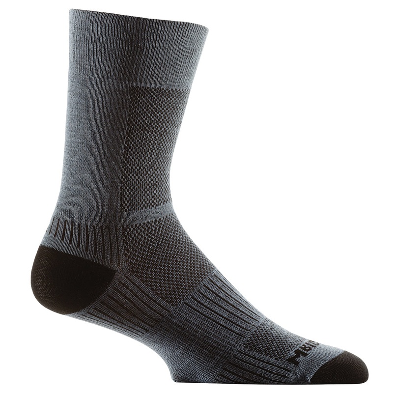 WRIGHTSOCK COOLMESH II BLISTER BLOCKING SOCKS - Grey Crew Socks