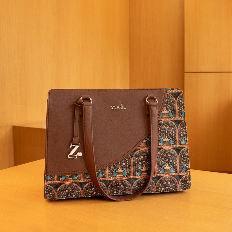 Royal Indian Peacock Motif Office Essential  Bag