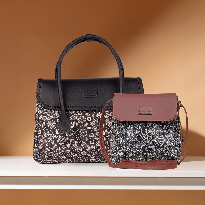 FloMotif & Lattice Lace - SAK Satchel & Flap Sling Bag Combo