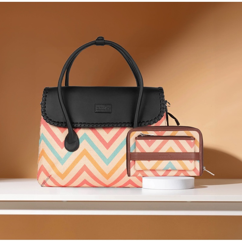 WavBeach - SAK Satchel & Classic Zipper Wallet Combo
