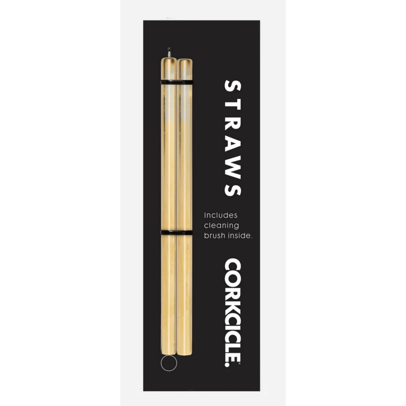 Corkcicle Reusable Stainless Steel Cocktail/Tumbler Straw (2pk)